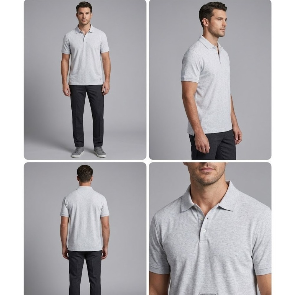 Cremieux Supima Cotton Polo Shirt Mens XL Gray Short Sleeve Preppy Classics Fit